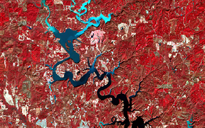 satellite image of city